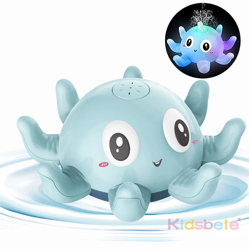 Baby Bath Toy Light-Up Musical Automatic Induction Octopus Spray Water Shower Toy Sunmmer Pool&Bath Time Fun Electric Pool Gift