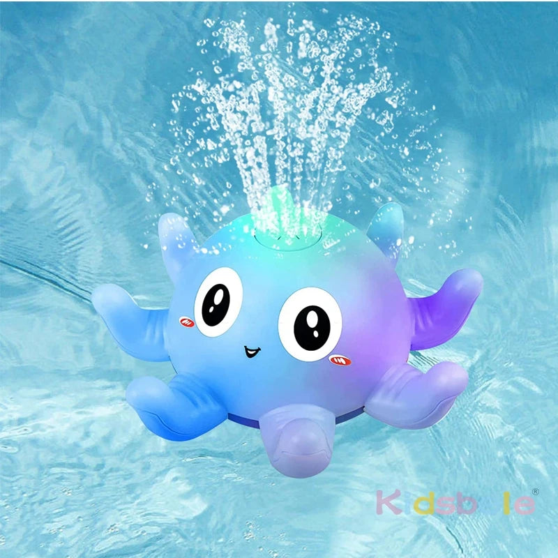 Baby Bath Toy Light-Up Musical Automatic Induction Octopus Spray Water Shower Toy Sunmmer Pool&Bath Time Fun Electric Pool Gift