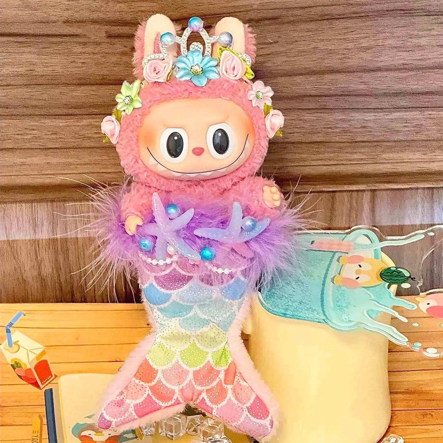 Labubu 17cm Macaron Designers Shoes and Luxury Clothes Fast Shipping Cute Fashion Doll with Original Accessories Dropshipping