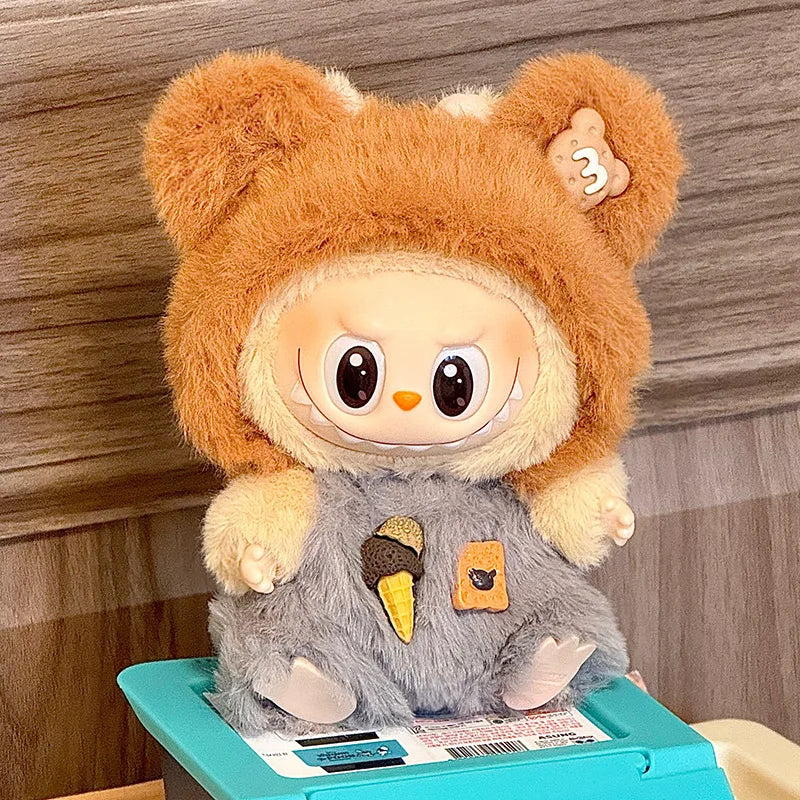 Labubu 17cm Macaron Designers Shoes and Luxury Clothes Fast Shipping Cute Fashion Doll with Original Accessories Dropshipping