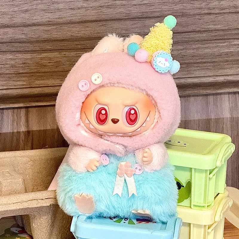 Labubu 17cm Macaron Designers Shoes and Luxury Clothes Fast Shipping Cute Fashion Doll with Original Accessories Dropshipping