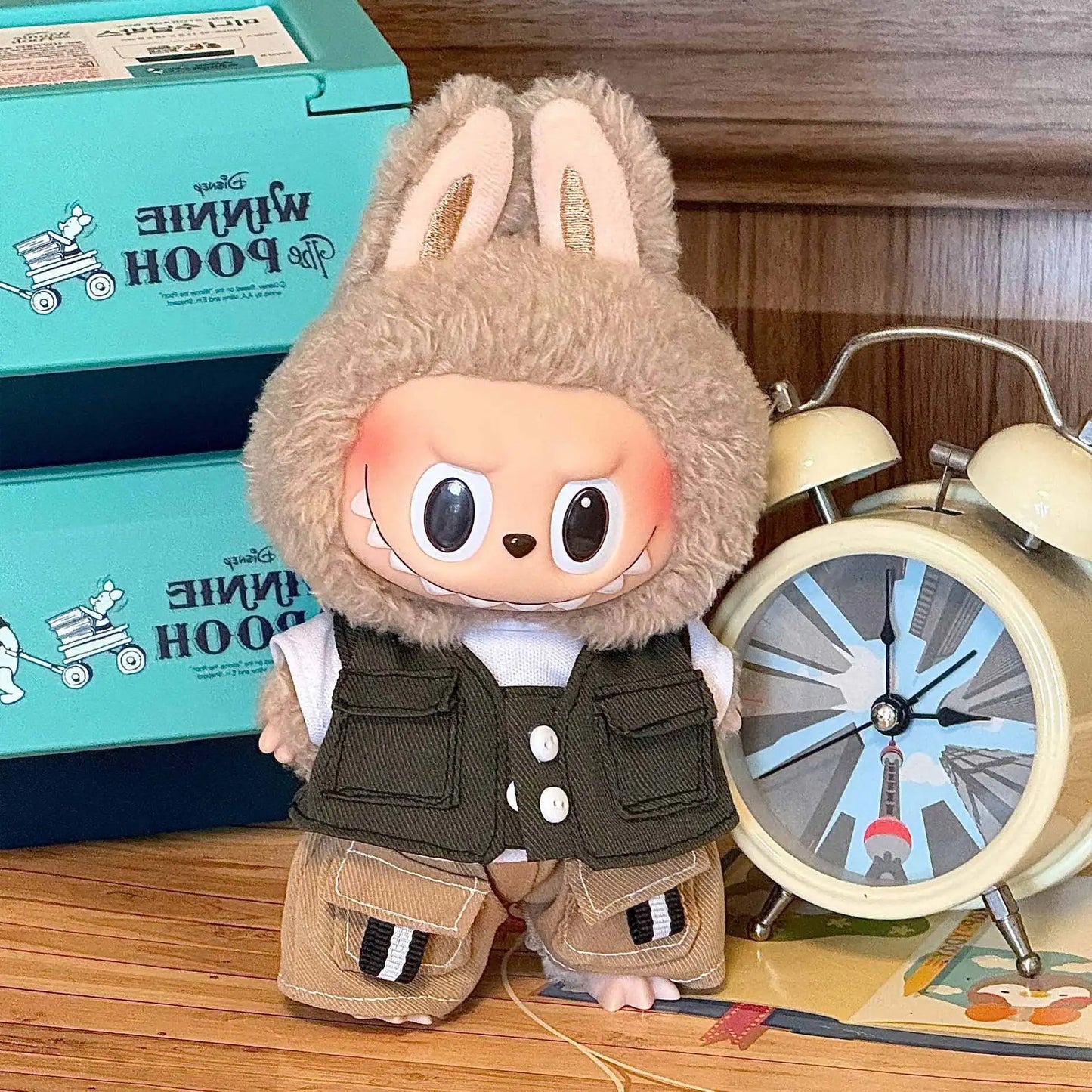 Labubu 17cm Macaron Designers Shoes and Luxury Clothes Fast Shipping Cute Fashion Doll with Original Accessories Dropshipping