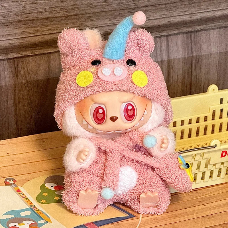 Labubu 17cm Macaron Designers Shoes and Luxury Clothes Fast Shipping Cute Fashion Doll with Original Accessories Dropshipping
