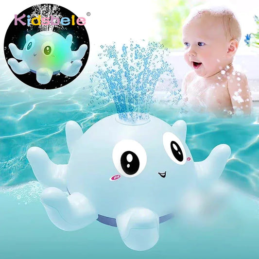 Baby Bath Toy Light-Up Musical Automatic Induction Octopus Spray Water Shower Toy Sunmmer Pool&Bath Time Fun Electric Pool Gift