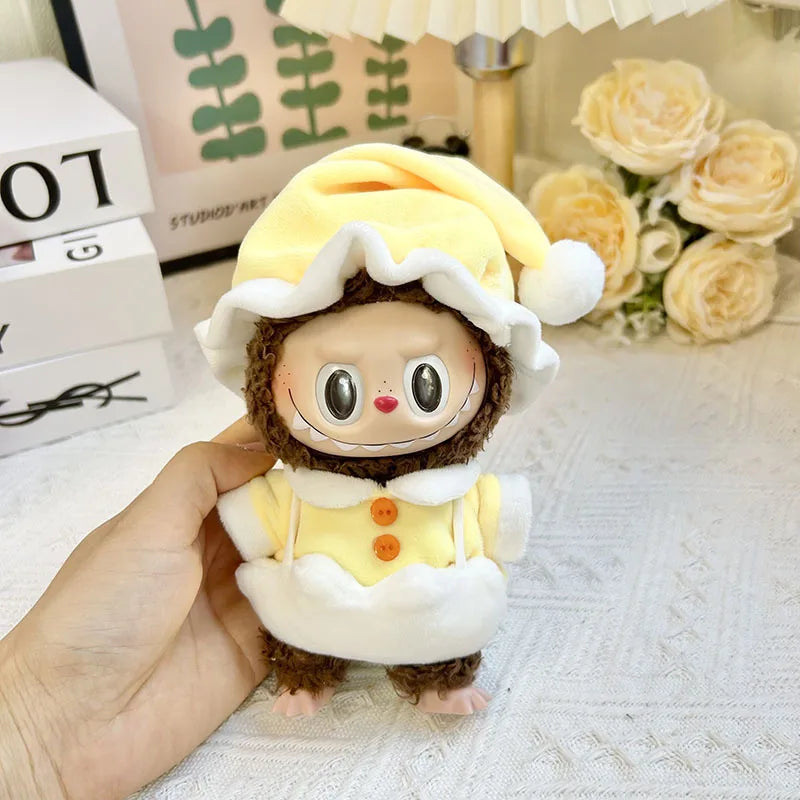 17cm Cute Mini Plush Doll'S Clothes Outfit Accessories For Korea Kpop Exo Labubu Idol Dolls shark onesie Clothing DIY Girl Gift