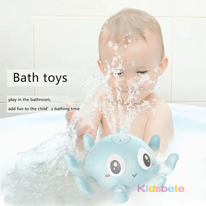 Baby Bath Toy Light-Up Musical Automatic Induction Octopus Spray Water Shower Toy Sunmmer Pool&Bath Time Fun Electric Pool Gift