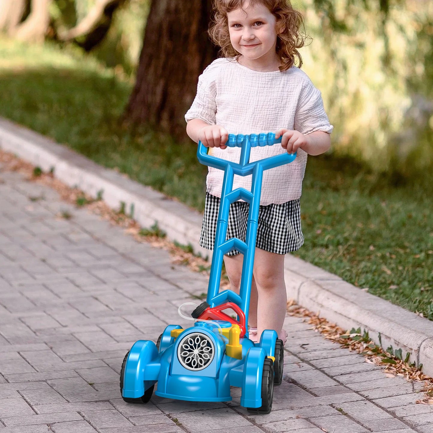 Automatic Soap Bubble Machine Stroller Walker Toys for Toddler Electric Bubble Maker Summer Outdoor Toys Gift for Kids