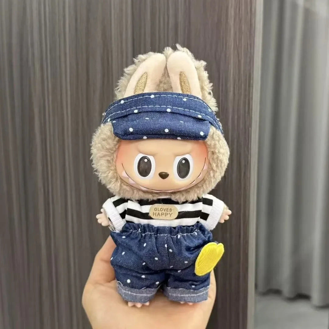 Ropa Labubu For 17cm Labubu Set  Retro Style Hat Set Artistic Style Small Painter's Clothing Labubu Outfit