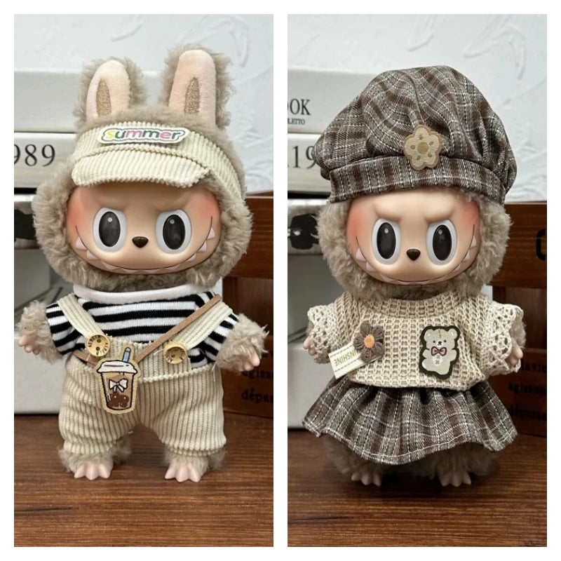 Suitable for 17cm Labubu Clothes Cute Overalls Skirt Suit V1 V2 V3 DIY Clothing Accessories Creative Children's Toy Gifts